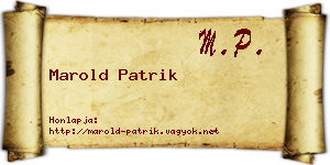 Marold Patrik névjegykártya